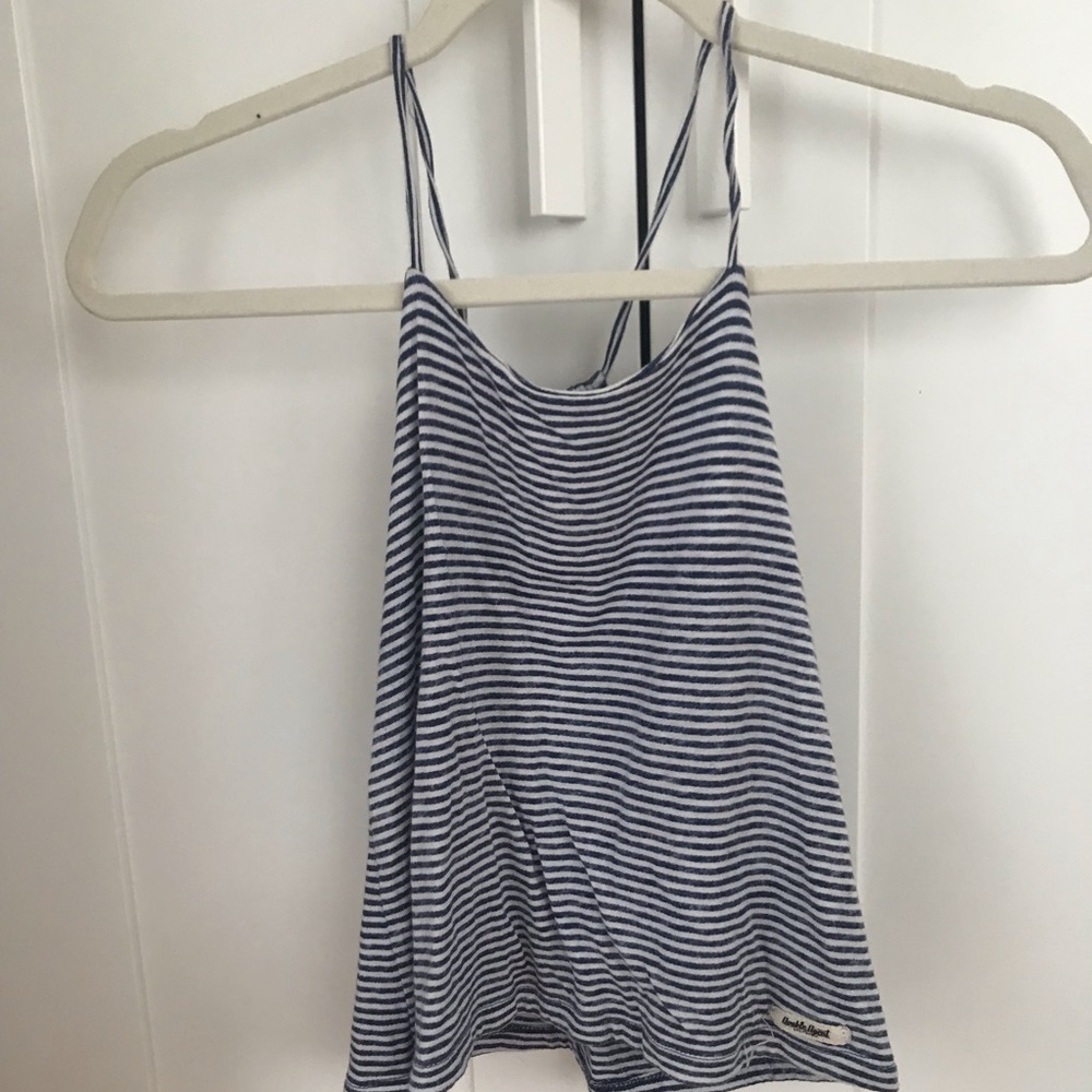Stripped double agent crop top